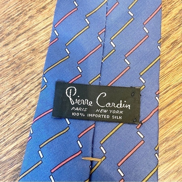 Pierre Cardin | Blue 100% Imported Silk Tie One Size - Picture 2 of 4